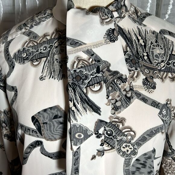 ALFRED DUNNER Petite Long Sleeve Print Blouse Size 10P - Picture 3 of 9